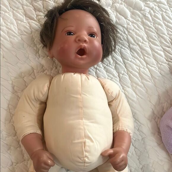 Realistic Baby Doll with Brown Hair - Picture 1 of 7